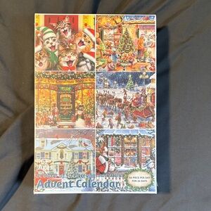 Festive Advent Calendar with Colorful Illustrations